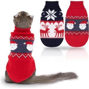 2 Packs - Cat & Small Dogs Christmas Sweater -Christmas Pet Knitwear Santa Claus